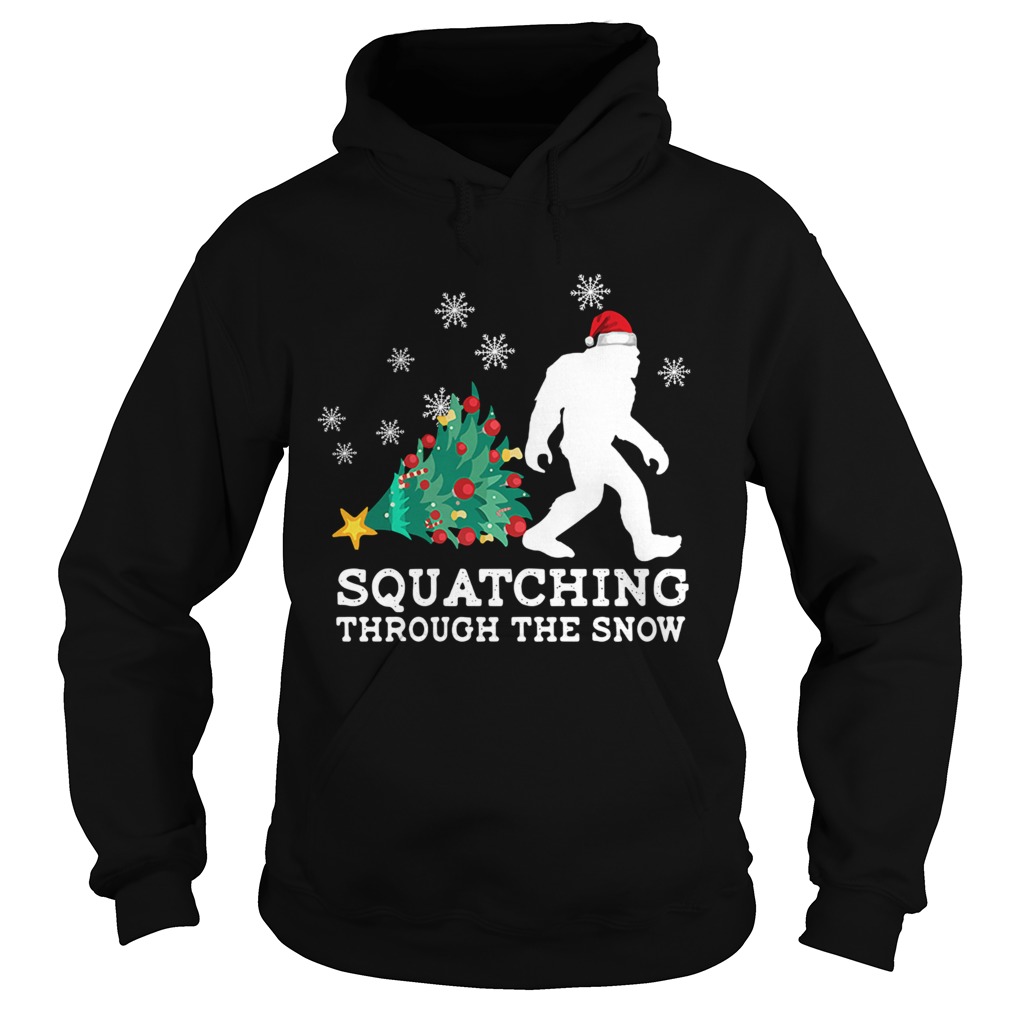 Bigfoot Santa Squatching Through The Snow Christmas Hoodie