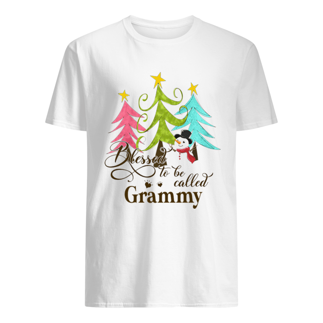 Blessed To Be Called Grammy Tree Snowman Christmas shirt