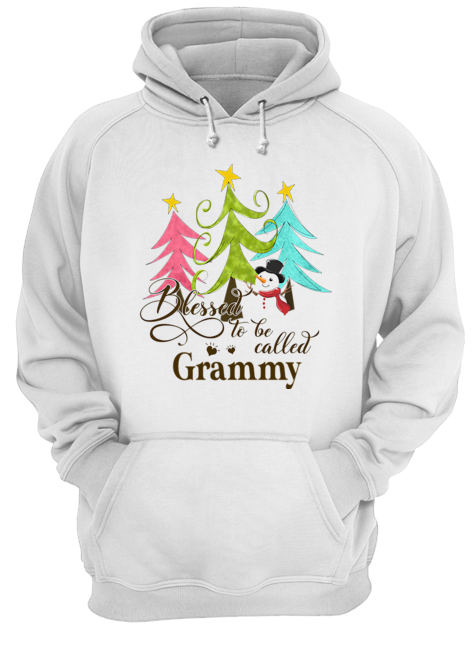 Blessed To Be Called Grammy Tree Snowman Christmas Unisex Hoodie