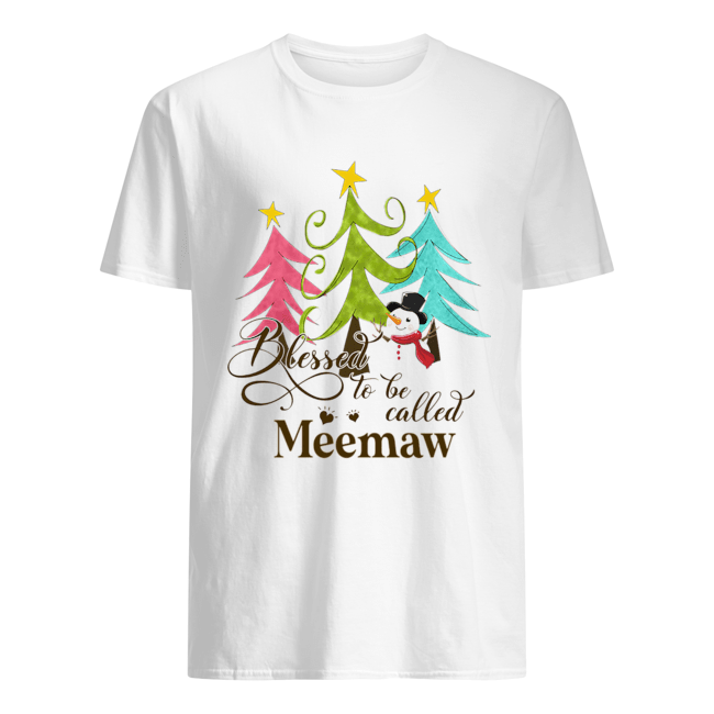 Blessed To Be Called Meemaw Tree Snowman Christmas shirt