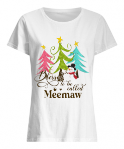 Blessed To Be Called Meemaw Tree Snowman Christmas  Classic Women's T-shirt