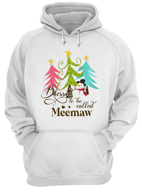 Blessed To Be Called Meemaw Tree Snowman Christmas Unisex Hoodie