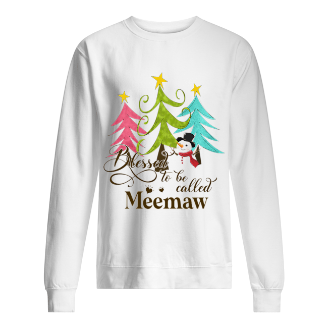 Blessed To Be Called Meemaw Tree Snowman Christmas Unisex Sweatshirt