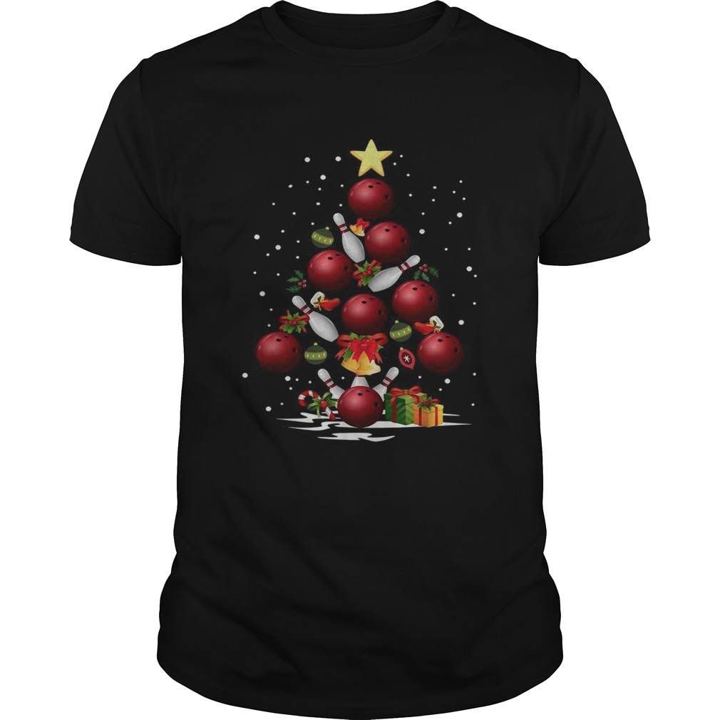 Bowling Christmas tree shirt