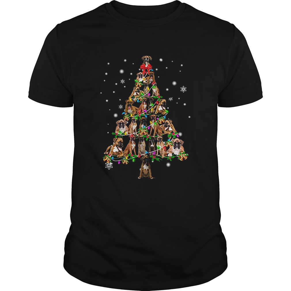 Boxer Christmas Tree Xmas shirt