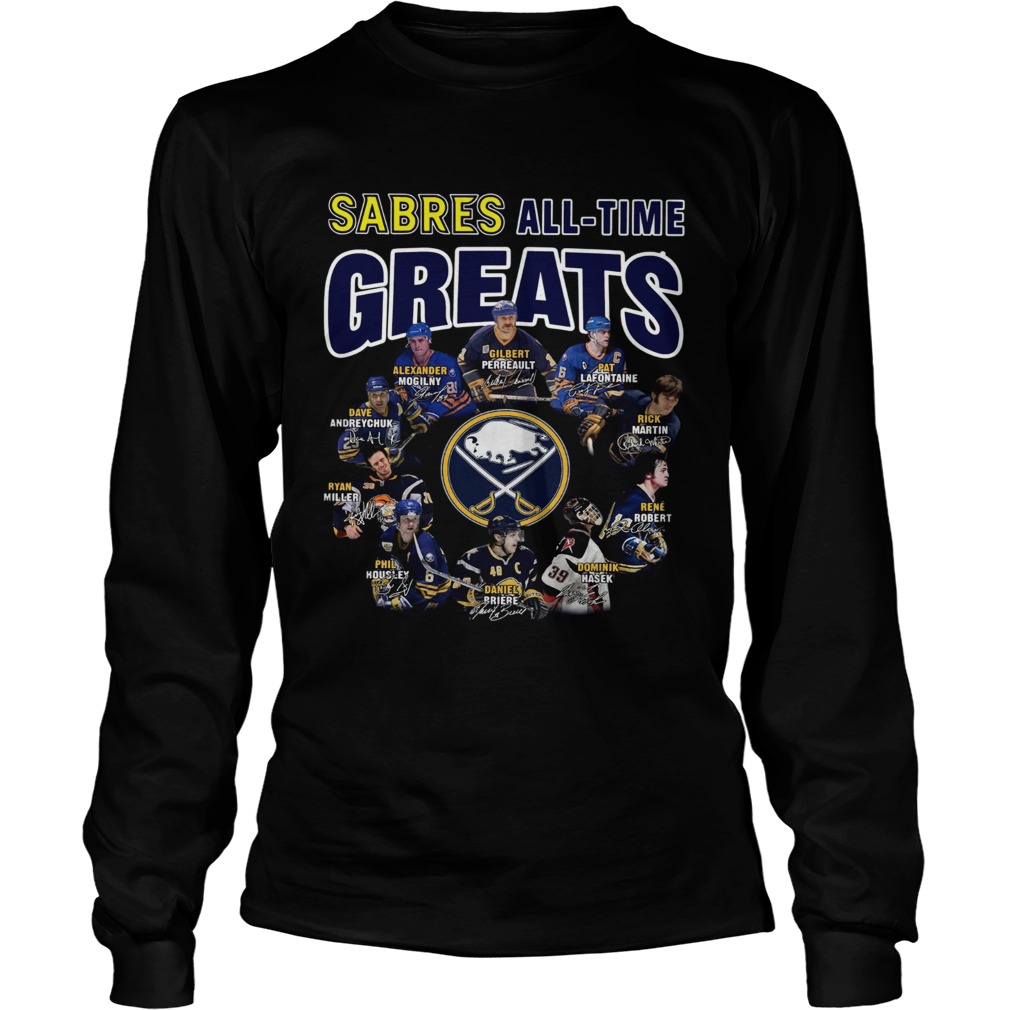 Buffalo Sabres all time great players signatures LlMlTED EDlTlON LongSleeve