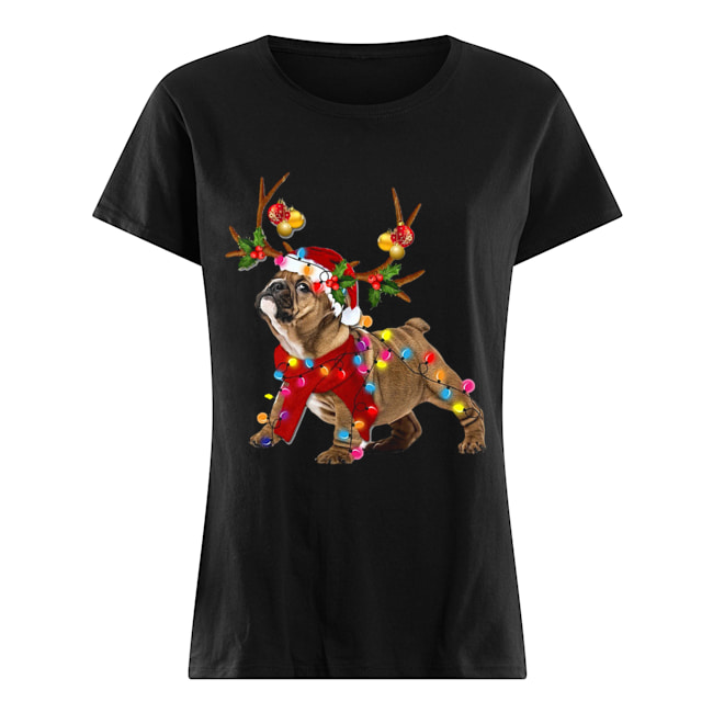 Bulldog Gorgeous Reindeer Crewneck Christmas Classic Women's T-shirt