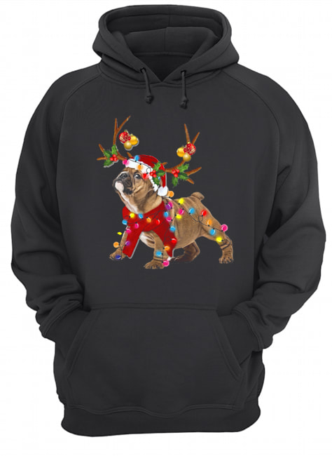 Bulldog Gorgeous Reindeer Crewneck Christmas Unisex Hoodie