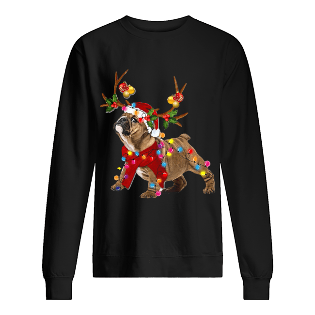 Bulldog Gorgeous Reindeer Crewneck Christmas Unisex Sweatshirt