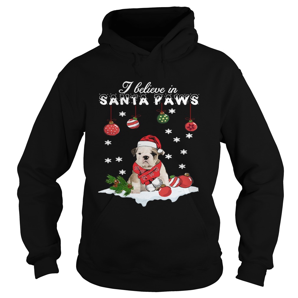 Bulldog I believe in Santa Paws Christmas Hoodie