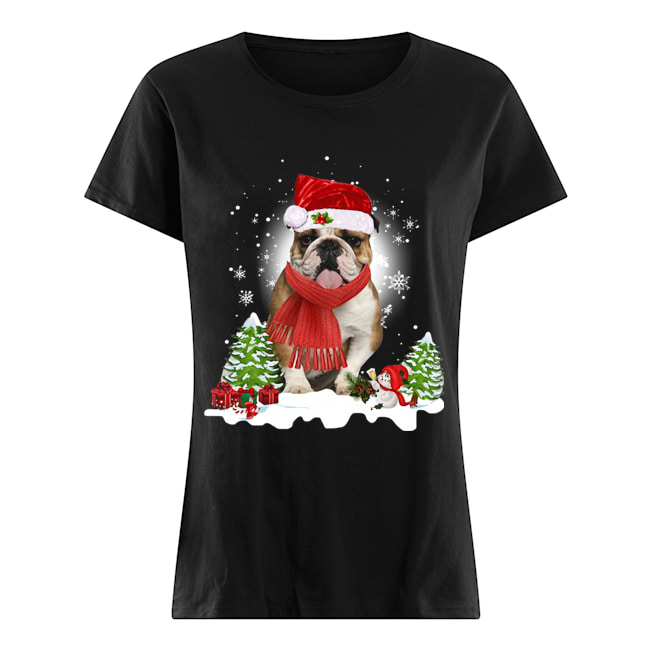 Bulldog Santa Clause Christmas Classic Women's T-shirt