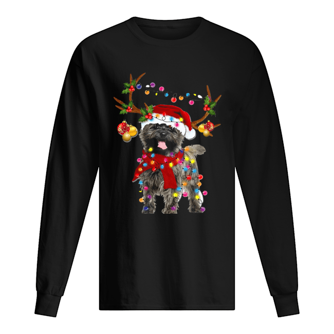 Cairn Terriers Gorgeous Reindeer Crewneck Long Sleeved T-shirt 