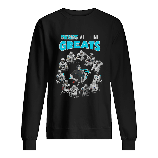 Carolina Panthers All-Time Greats Team Signatures Unisex Sweatshirt