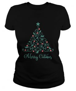 Cat Lover Christmas Gifts Merry Catmas Cats Christmas Tree  Classic Ladies