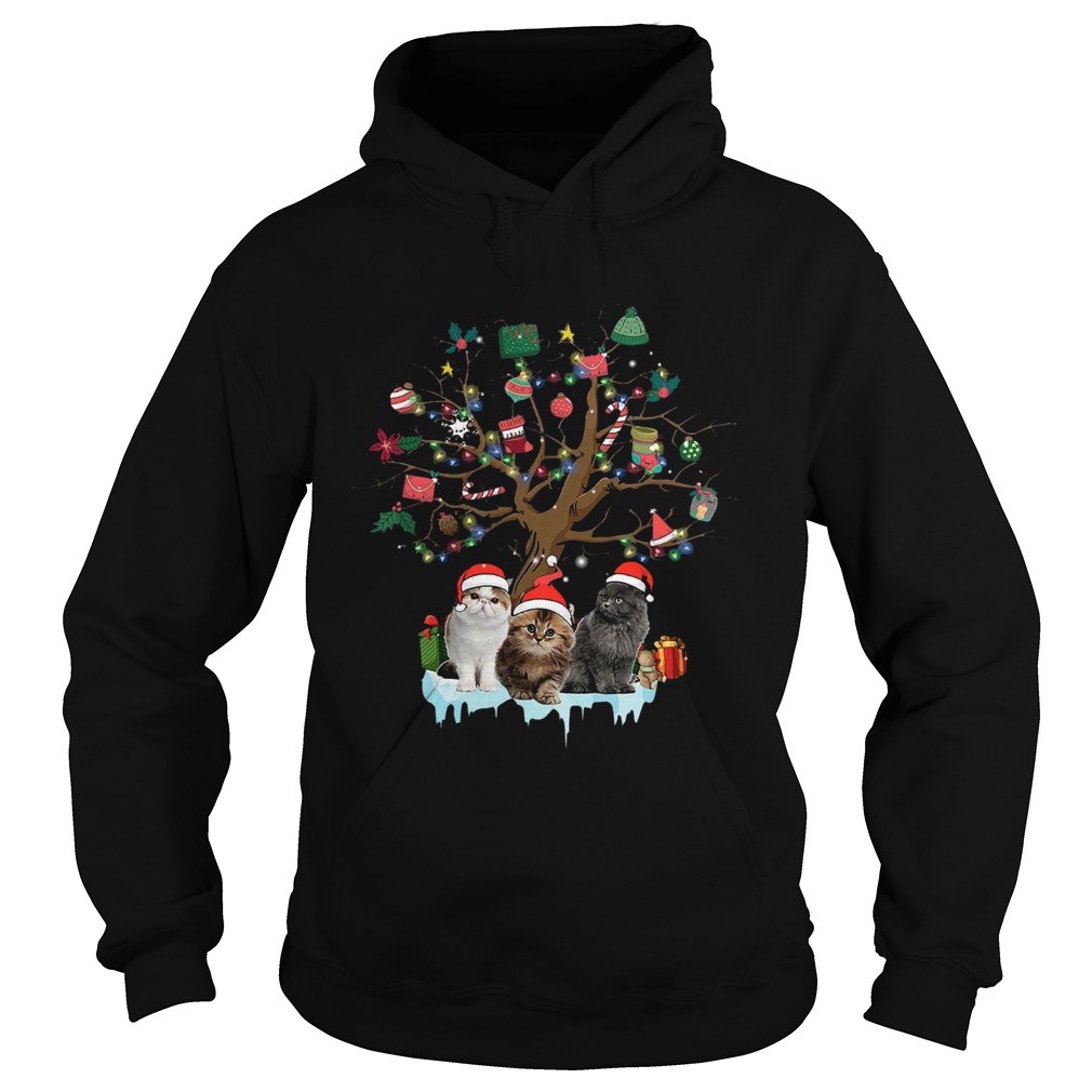 Cat Lover Christmas Tree Hoodie