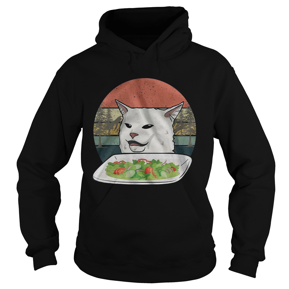 Cat Meme Woman Yelling at Cat Vintage Hoodie