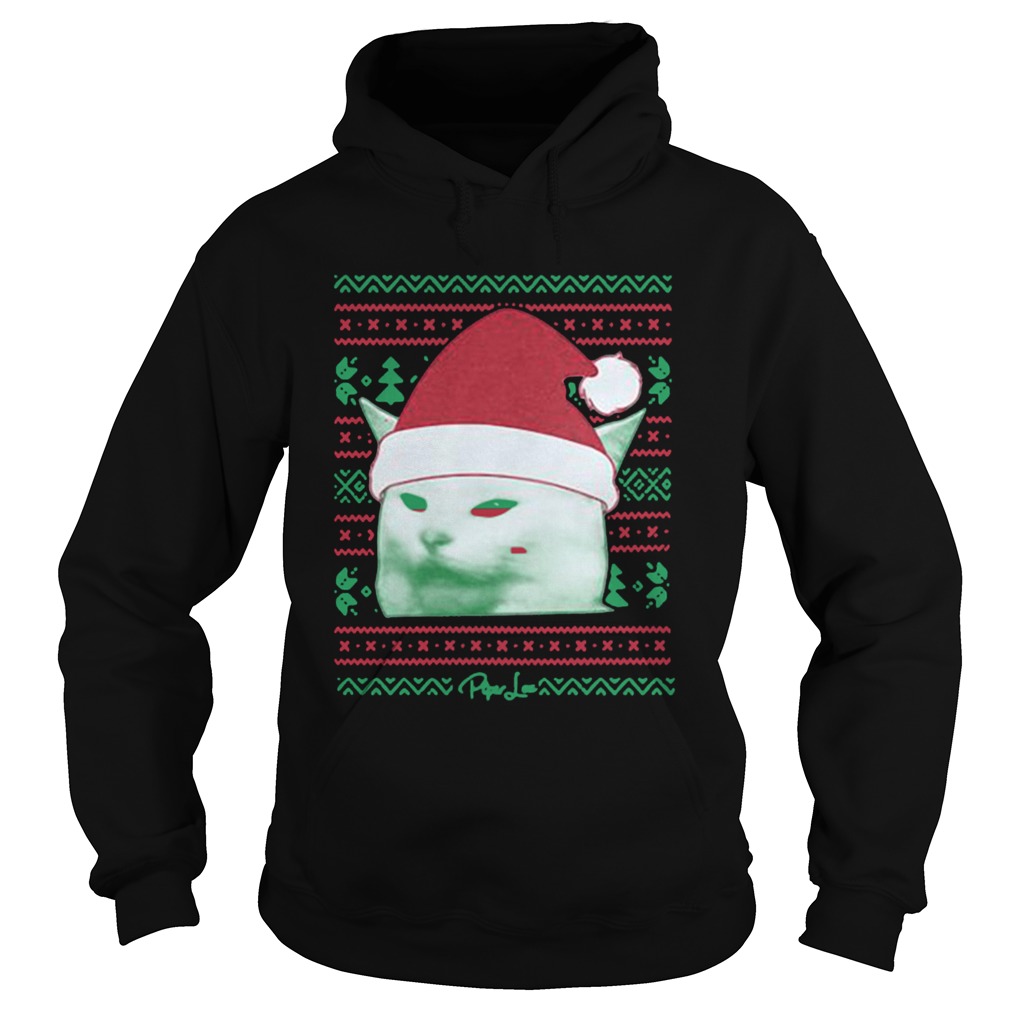 Cat being yelled at Christmas Hoodie