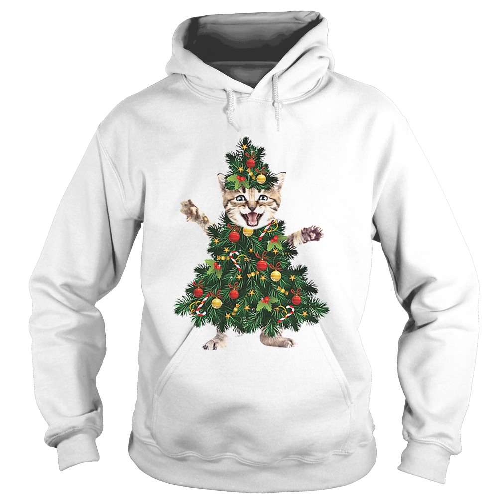 Cat pine Christmas tree Hoodie