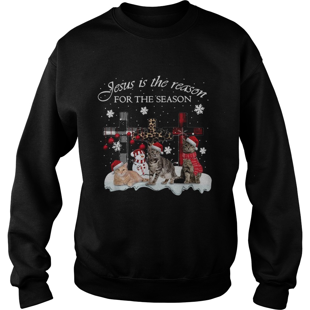 Cats Jesus is the reason for the season Christmas Sweatshirt