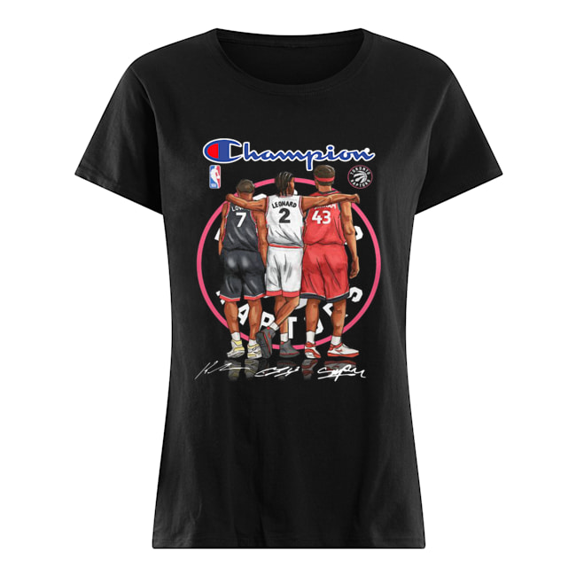 Champions Kyle Lowry Leonard Pascal Siakam Toronto Raptors signatures Classic Women's T-shirt