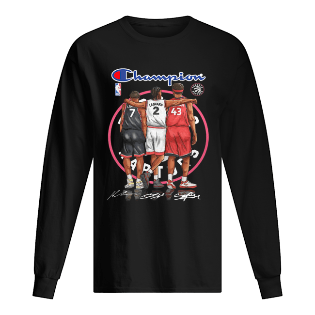 Champions Kyle Lowry Leonard Pascal Siakam Toronto Raptors signatures Long Sleeved T-shirt 