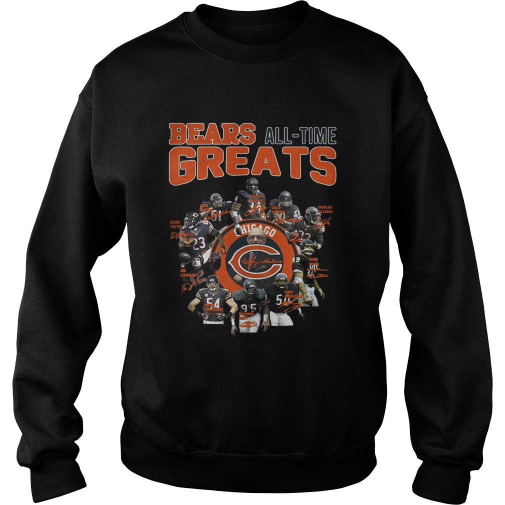 Chicago Bears All Time Greats Players Signatures Sweatshirt