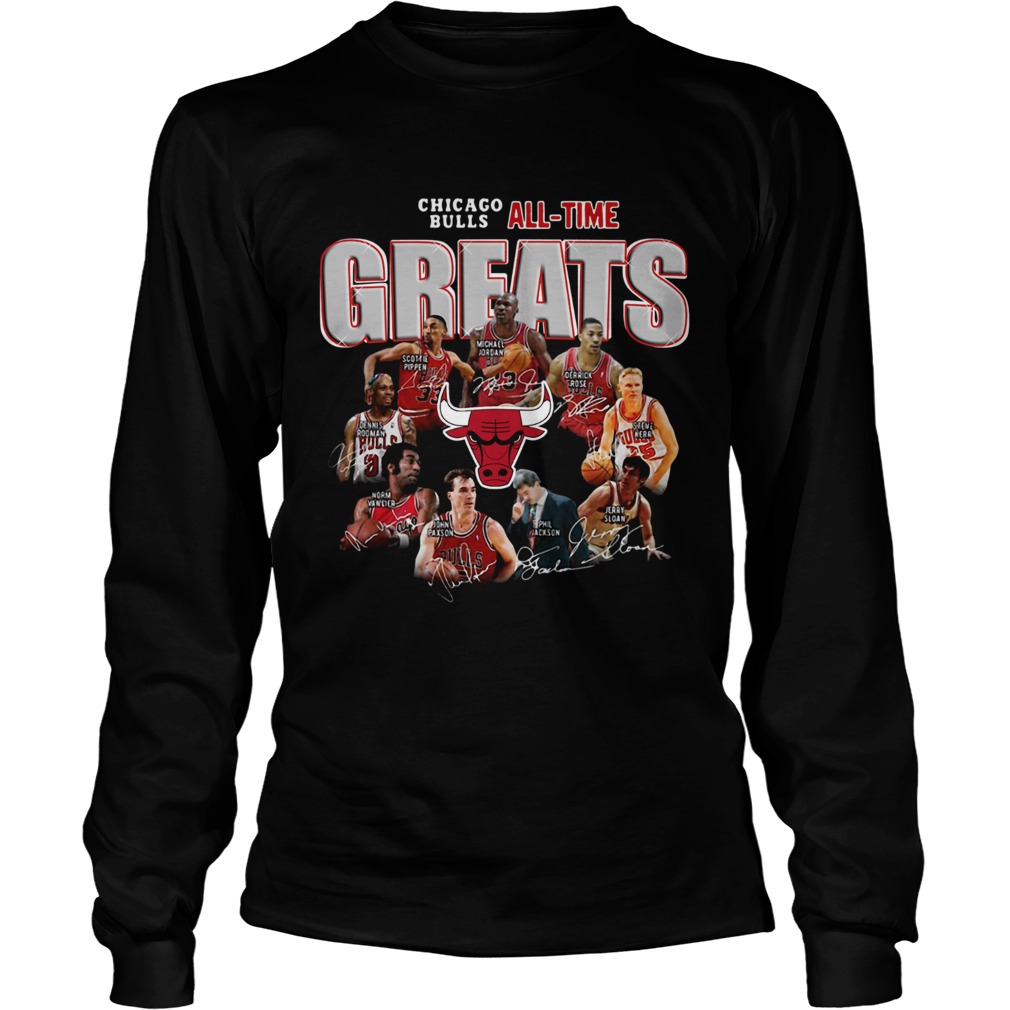 Chicago Bulls All Time Greats Signatures LongSleeve