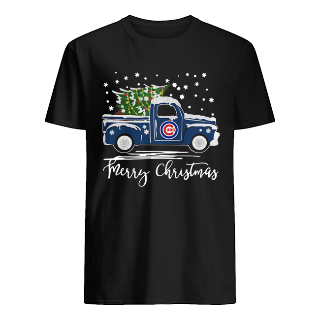 Chicago Cubs Pickup Truck Merry Christmas shirt