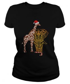 Christmas Elephant Giraffe Santa  Classic Ladies