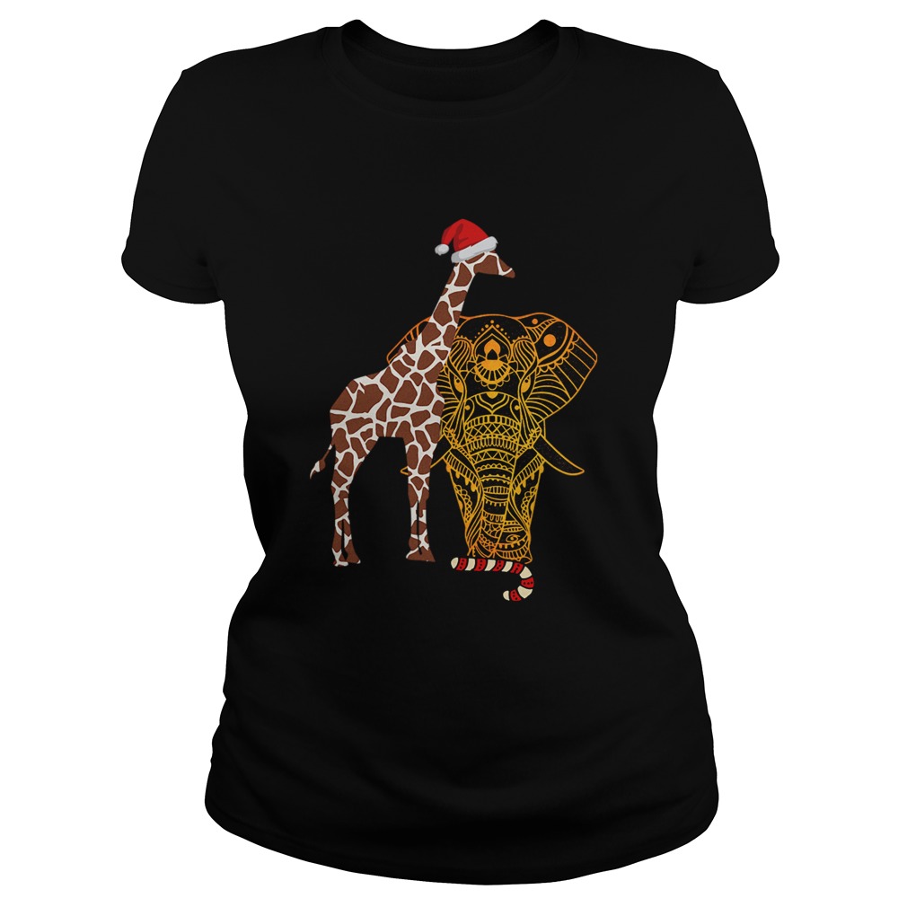 Christmas Elephant Giraffe Santa Classic Ladies