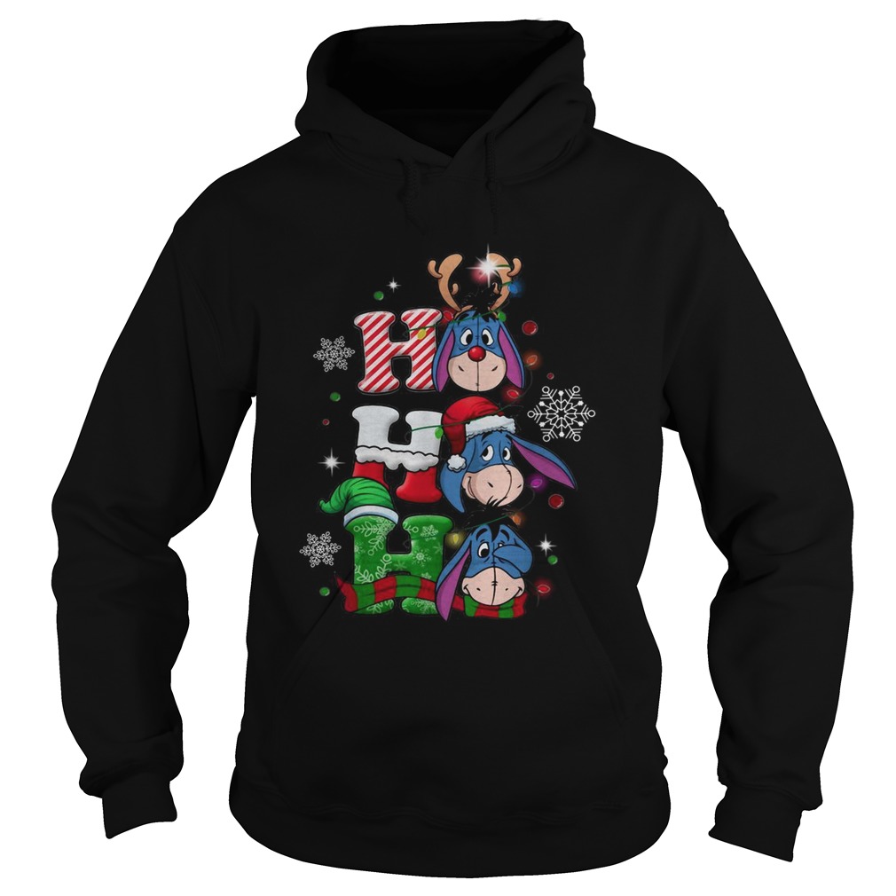 Christmas Ho Ho Ho Santa Reindeer and Eeyore Hoodie