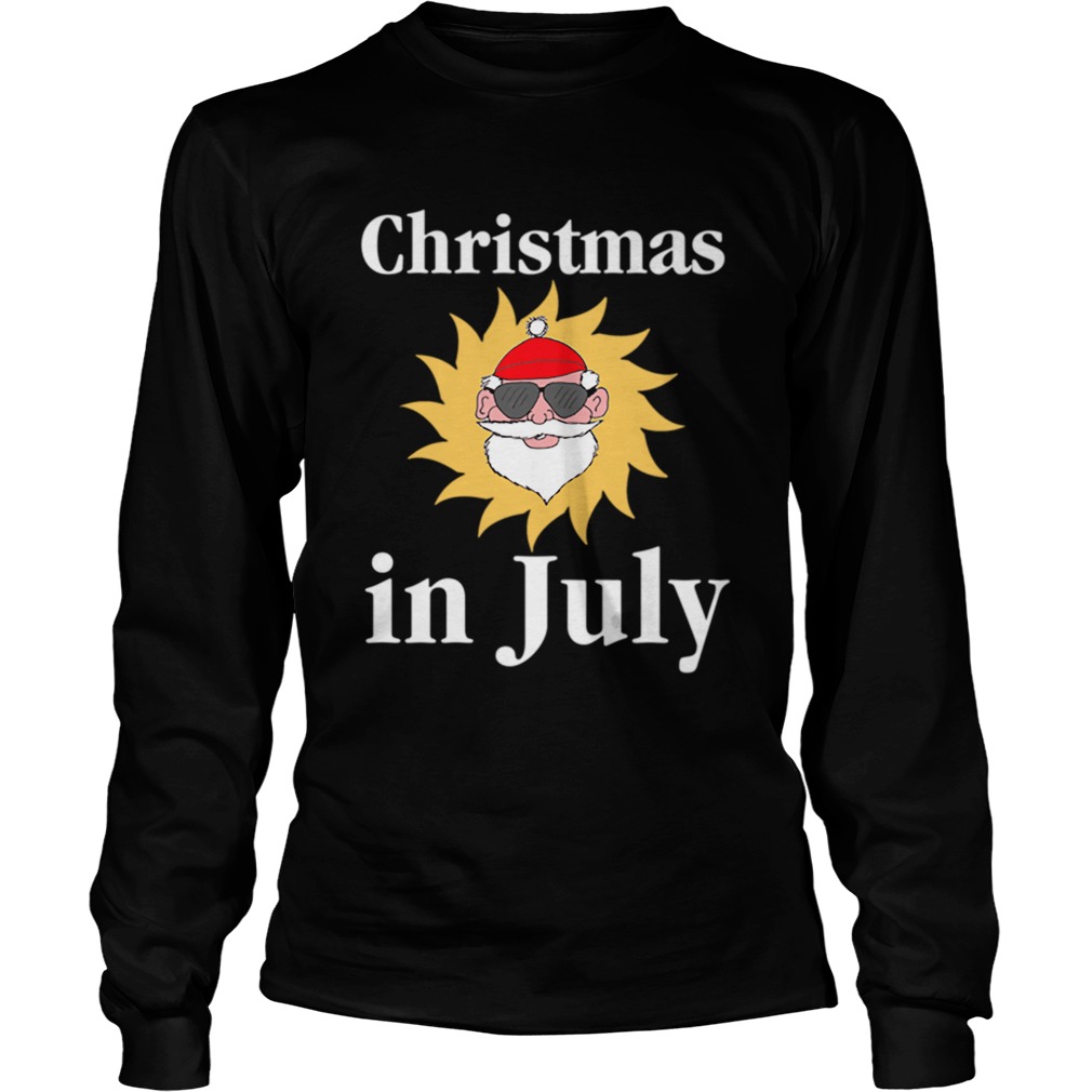 Christmas In July Funny Sunny Santa Holiday Graphic LongSleeve