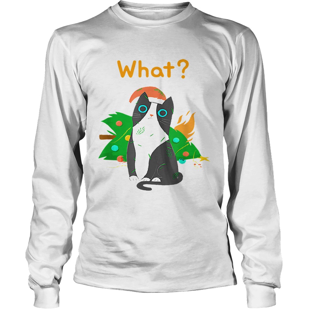 Christmas Tree Funny Cat Party LongSleeve