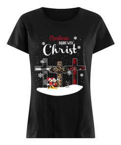 Christmas begins with christ cross Mickey Mouse  Classic Women's T-shirt