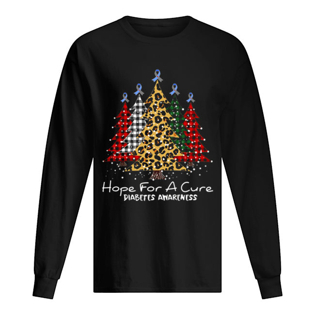 Christmas tree hope for a cure Diabetes Awareness Long Sleeved T-shirt 