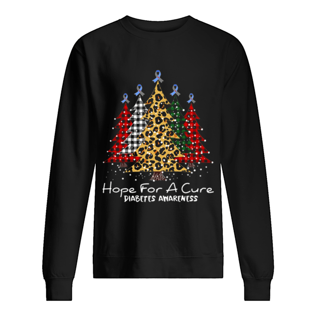 Christmas tree hope for a cure Diabetes Awareness Unisex Sweatshirt