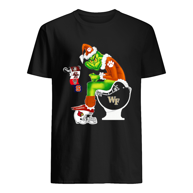 Clemson Tigers Grinch Santa Cardinals Arizona Wake Forest Demon Deacons Toilet shirt