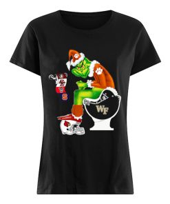 Clemson Tigers Grinch Santa Cardinals Arizona Wake Forest Demon Deacons Toilet  Classic Women's T-shirt