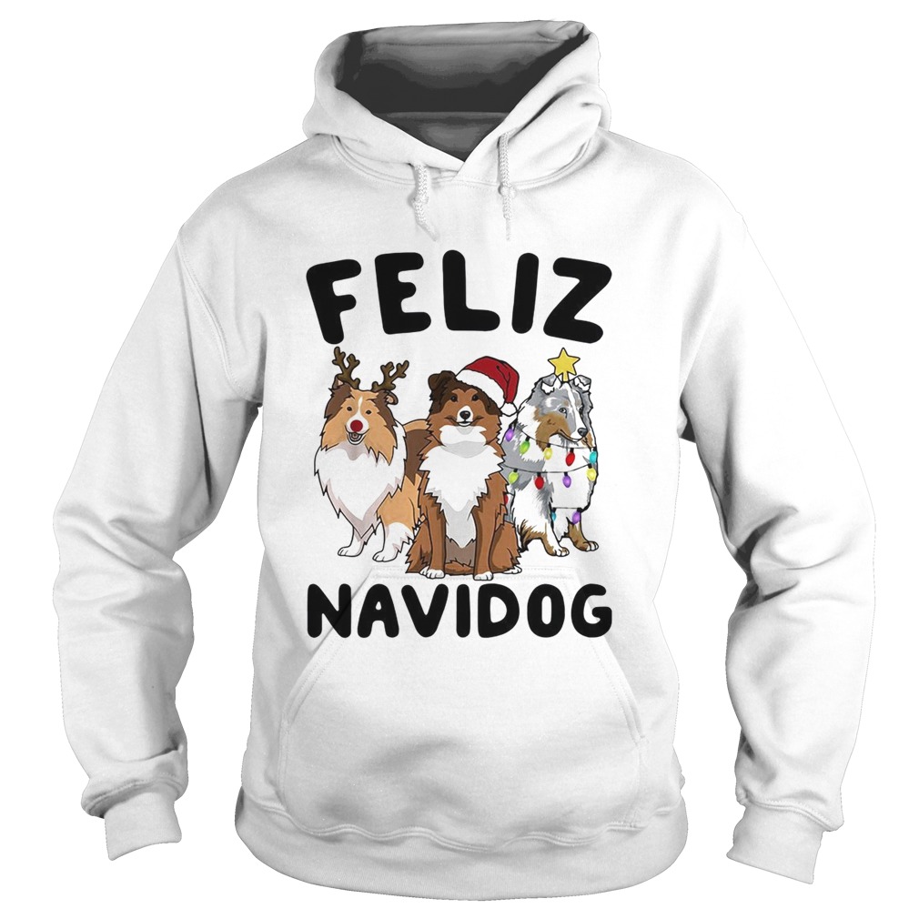 Collie Feliz navidog Christmas Hoodie