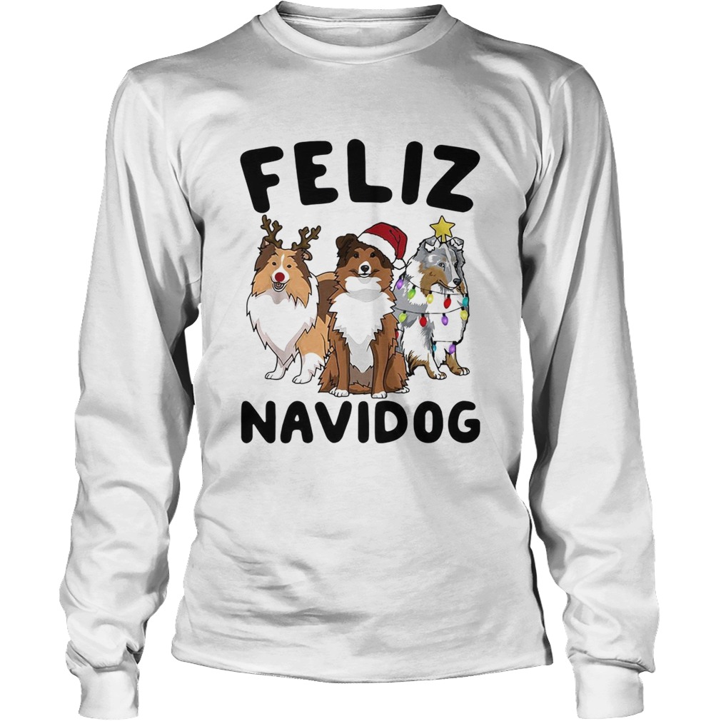 Collie Feliz navidog Christmas LongSleeve