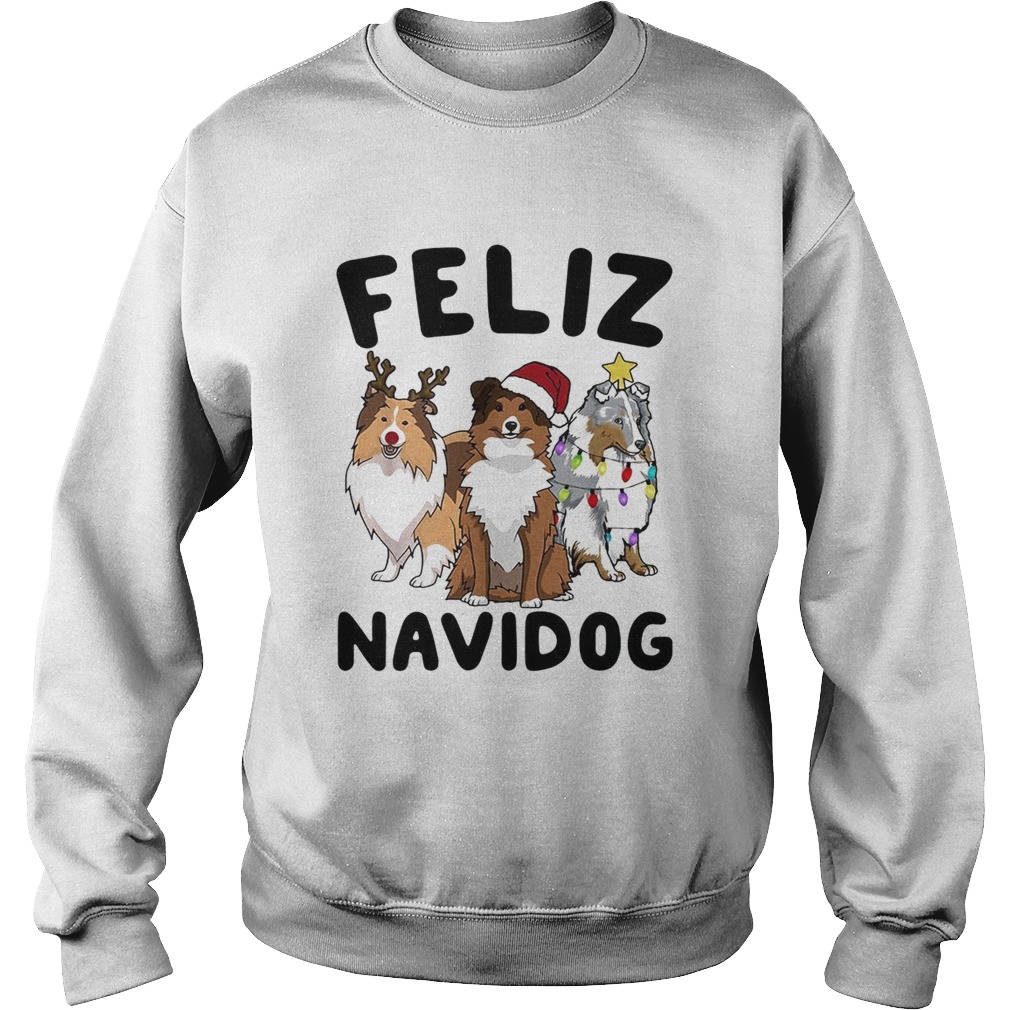 Collie Feliz navidog Christmas Sweatshirt