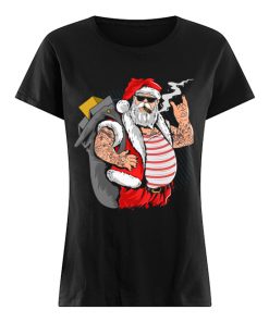 Cool Santa Claus Yule Tattoo Funny Christmas Xmas Gift  Classic Women's T-shirt