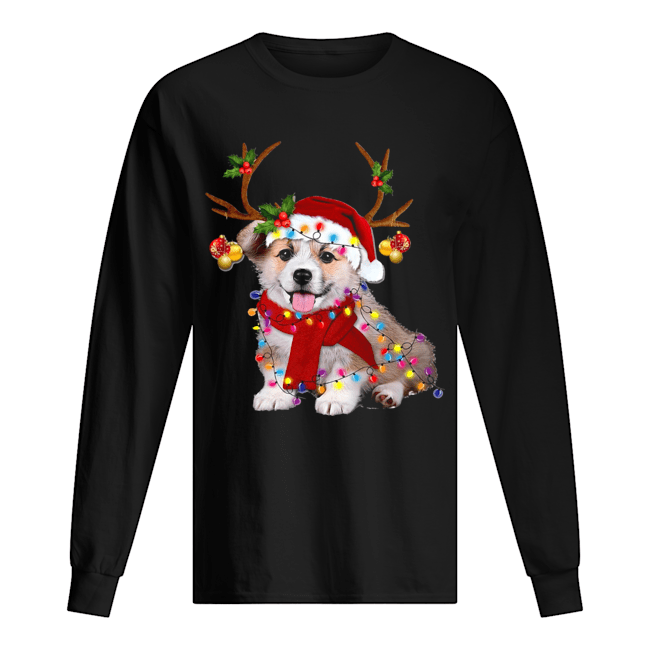 Corgi Gorgeous Reindeer Crewneck Long Sleeved T-shirt 