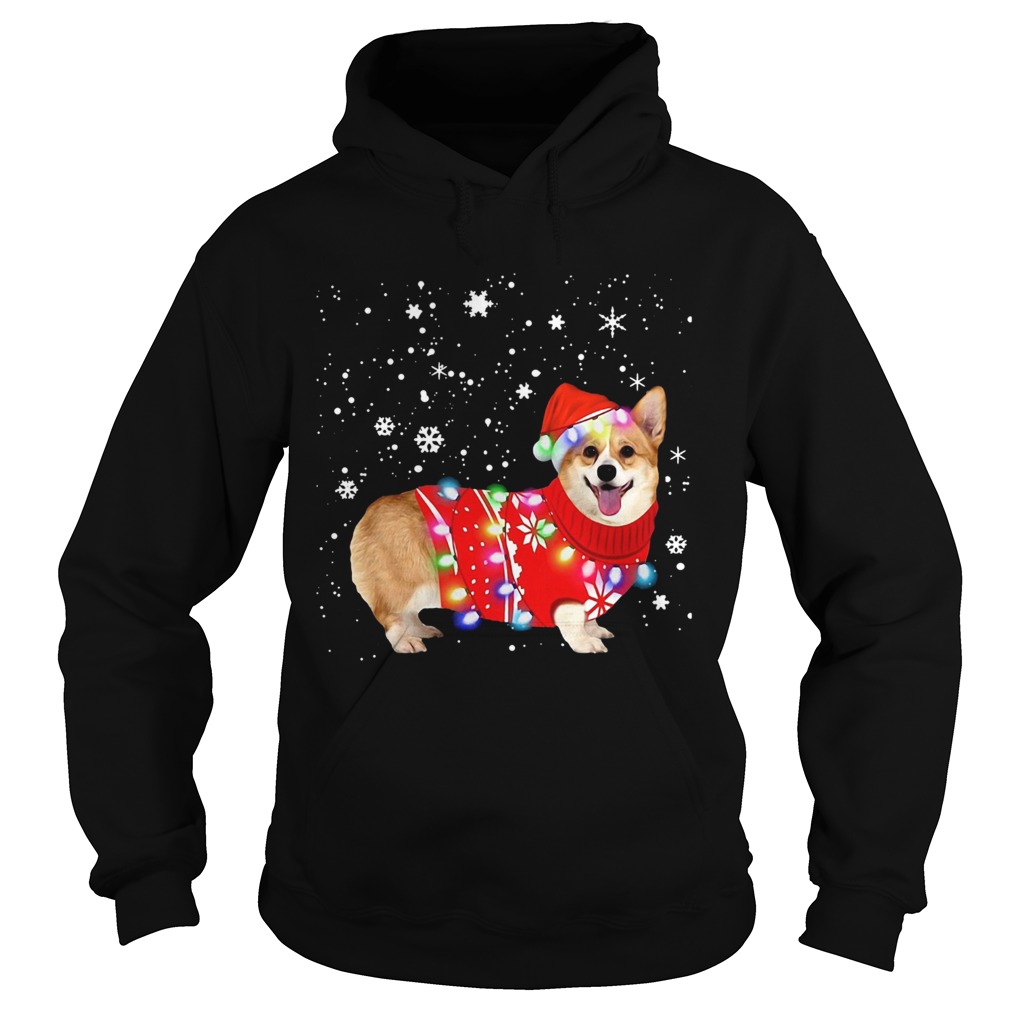 Corgi lovely christmas light Crewneck Hoodie