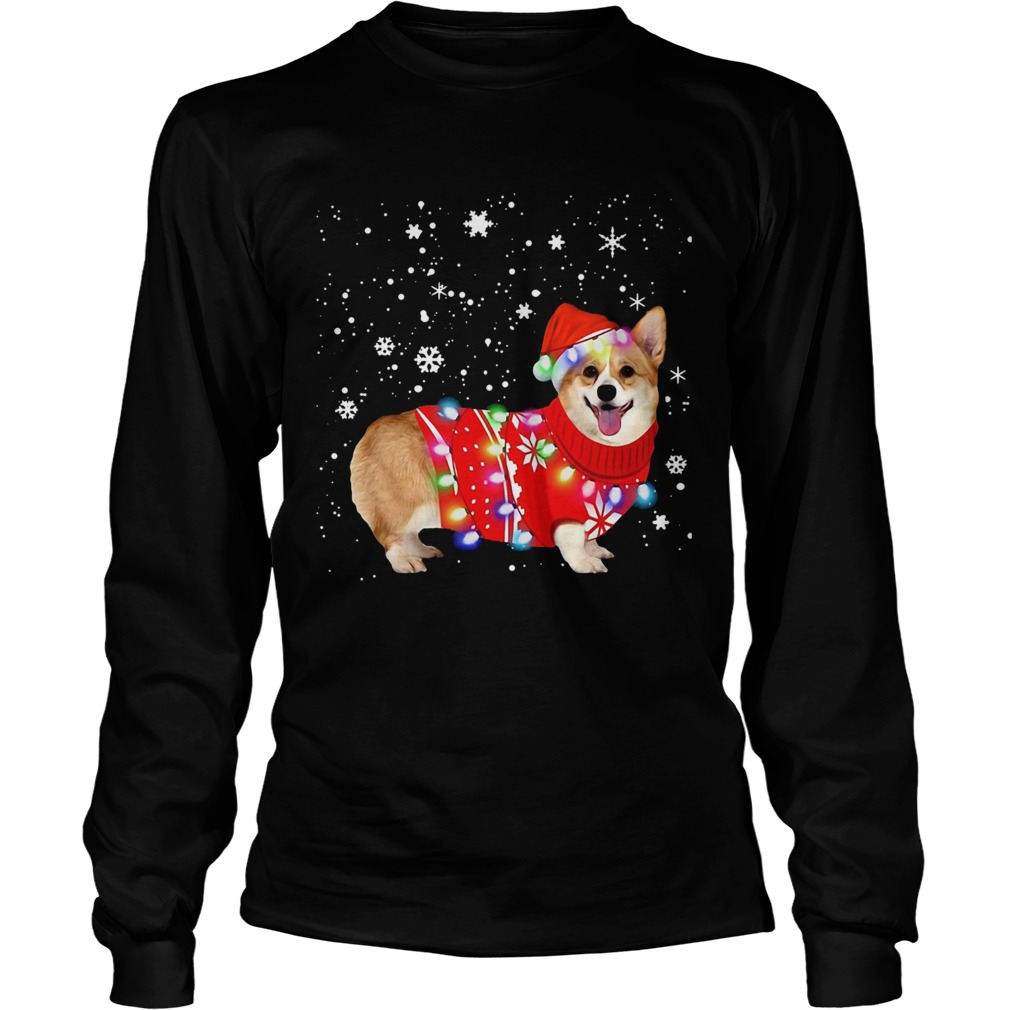 Corgi lovely christmas light Crewneck LongSleeve