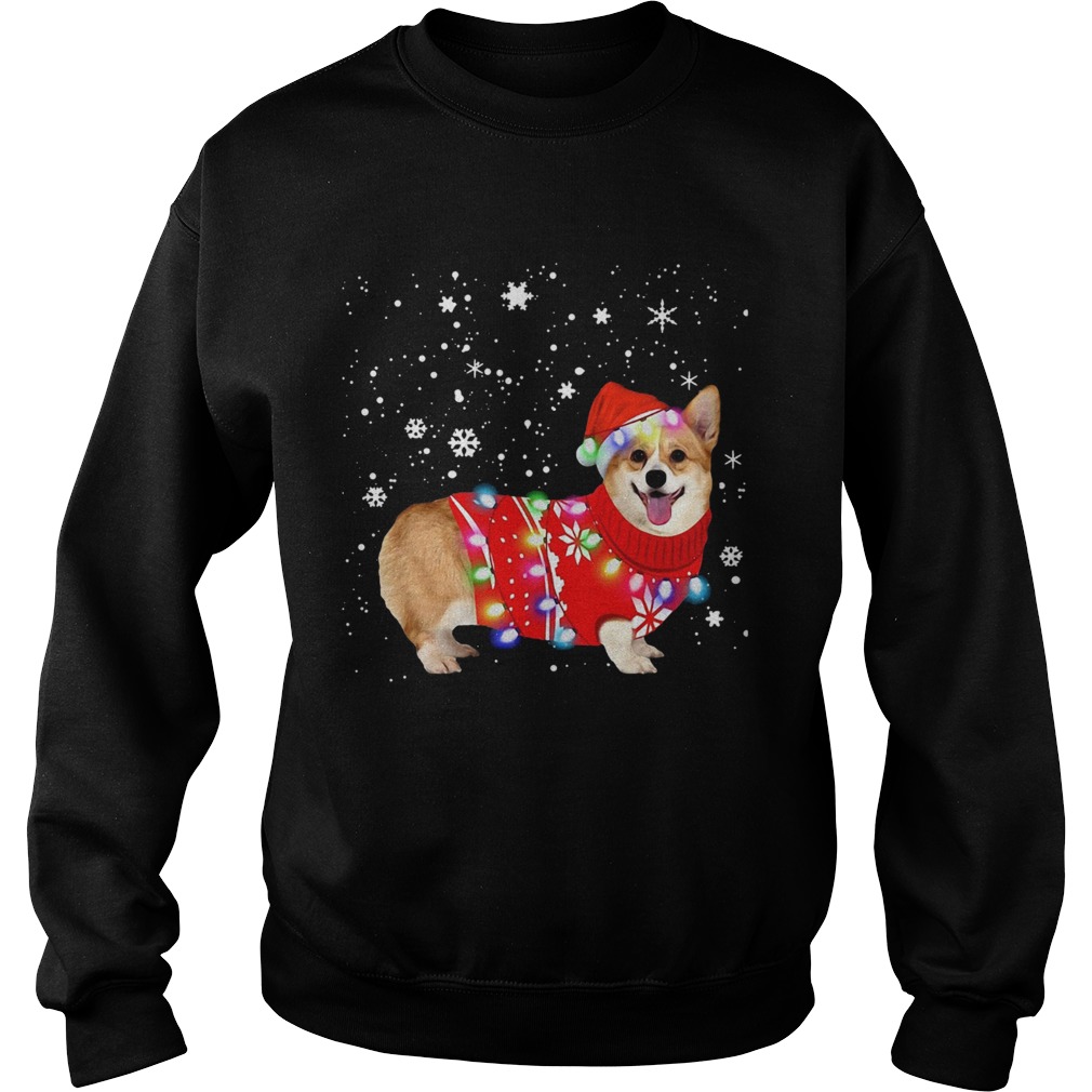 Corgi lovely christmas light Crewneck Sweatshirt