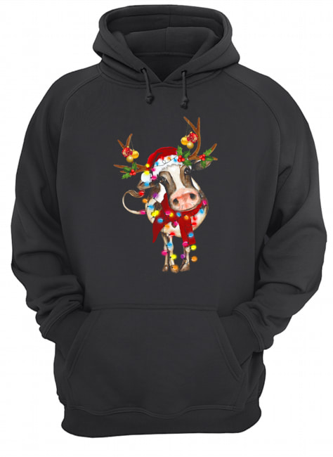 Cow Gorgeous Reindeer Light Christmas Unisex Hoodie