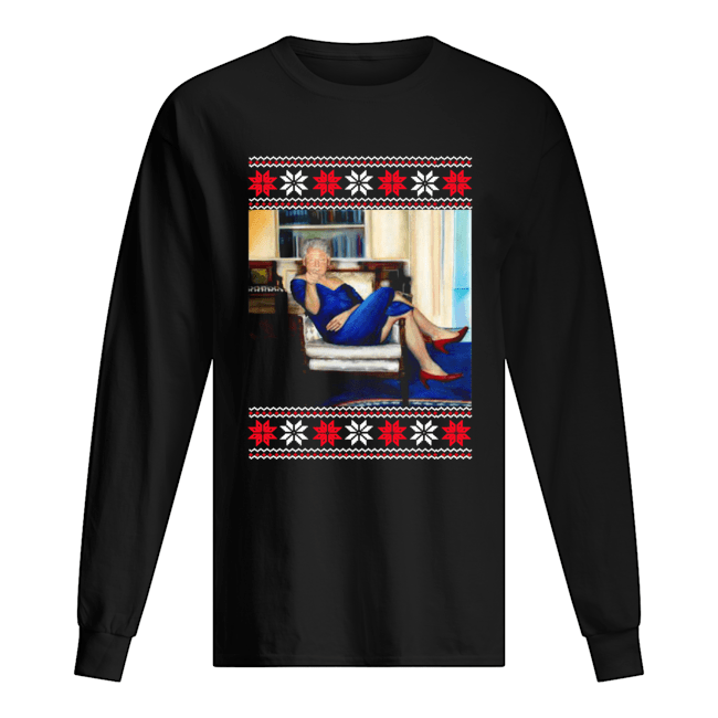 Creepy Clinton Ugly Christmas Long Sleeved T-shirt 