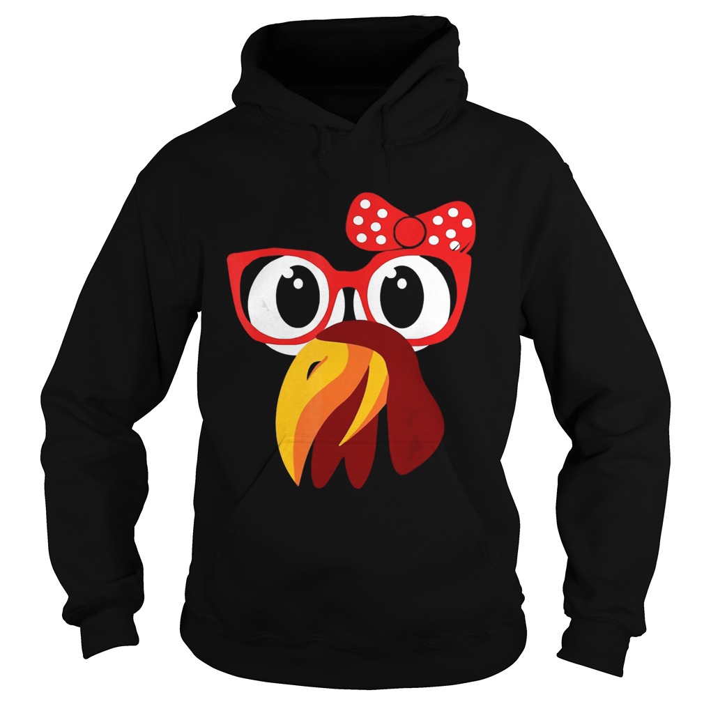 Cute Turkey Face With GlassesBow Nerdy Hoodie