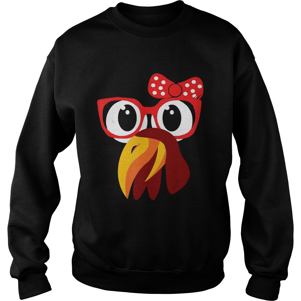 Cute Turkey Face With GlassesBow Nerdy Sweatshirt